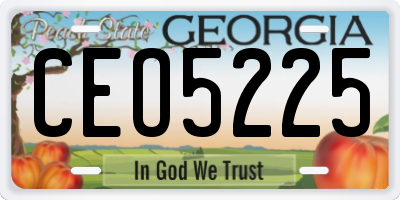 GA license plate CEO5225