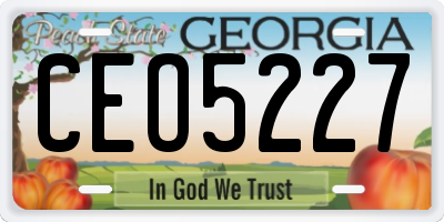 GA license plate CEO5227
