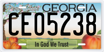 GA license plate CEO5238