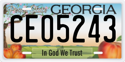 GA license plate CEO5243