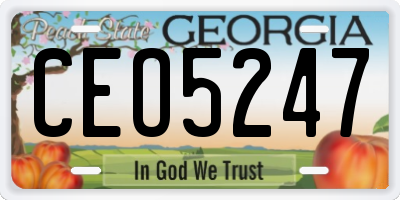 GA license plate CEO5247