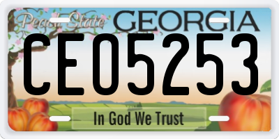 GA license plate CEO5253