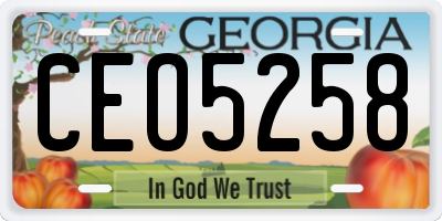 GA license plate CEO5258