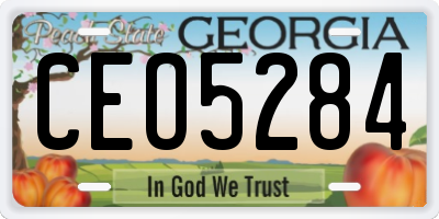 GA license plate CEO5284