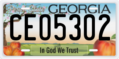 GA license plate CEO5302