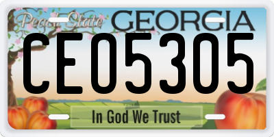 GA license plate CEO5305