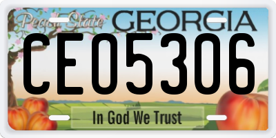 GA license plate CEO5306
