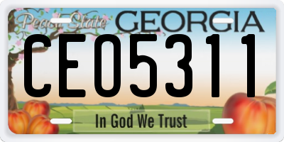 GA license plate CEO5311