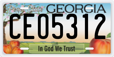 GA license plate CEO5312