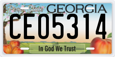 GA license plate CEO5314