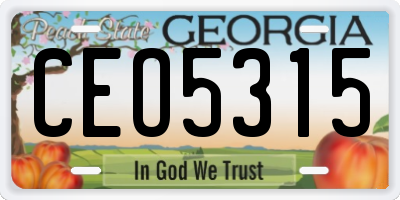 GA license plate CEO5315