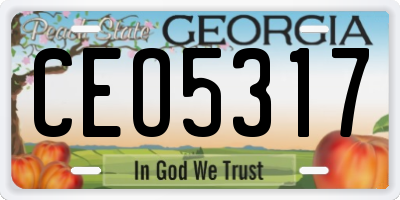 GA license plate CEO5317