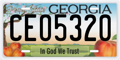 GA license plate CEO5320