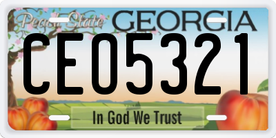 GA license plate CEO5321