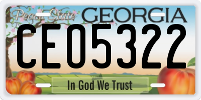 GA license plate CEO5322