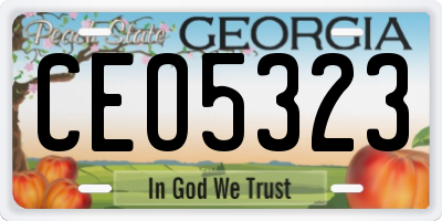 GA license plate CEO5323