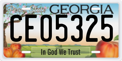 GA license plate CEO5325