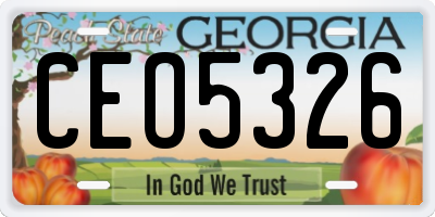 GA license plate CEO5326