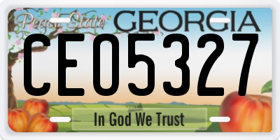 GA license plate CEO5327
