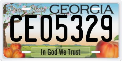 GA license plate CEO5329