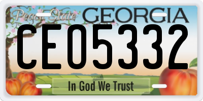 GA license plate CEO5332