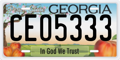 GA license plate CEO5333