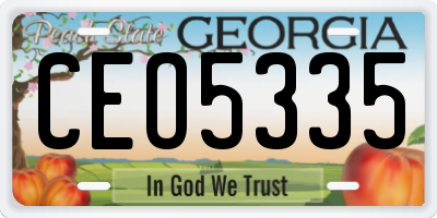 GA license plate CEO5335