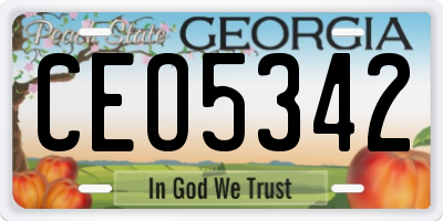GA license plate CEO5342