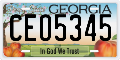 GA license plate CEO5345