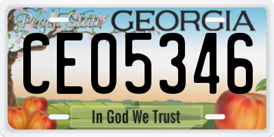 GA license plate CEO5346