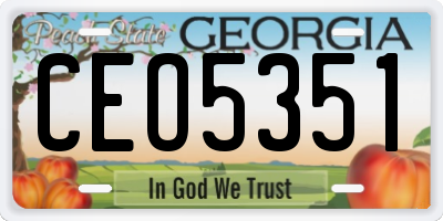 GA license plate CEO5351