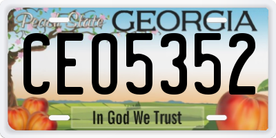GA license plate CEO5352