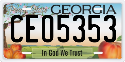 GA license plate CEO5353