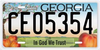 GA license plate CEO5354