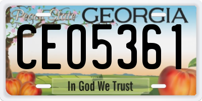 GA license plate CEO5361