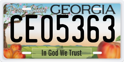 GA license plate CEO5363