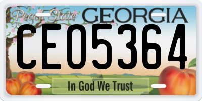 GA license plate CEO5364