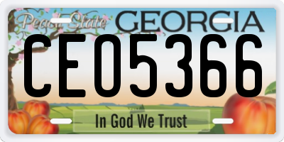 GA license plate CEO5366