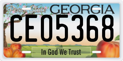 GA license plate CEO5368