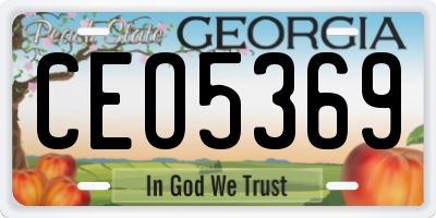 GA license plate CEO5369