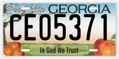 GA license plate CEO5371