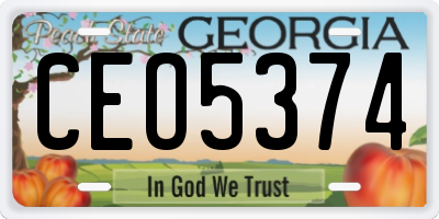 GA license plate CEO5374