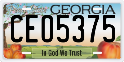 GA license plate CEO5375