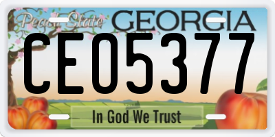 GA license plate CEO5377