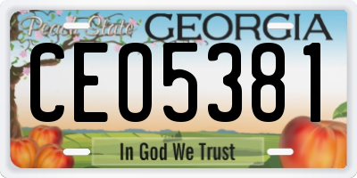 GA license plate CEO5381