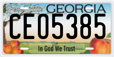 GA license plate CEO5385