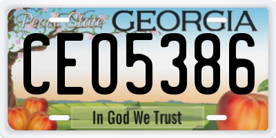 GA license plate CEO5386