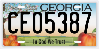 GA license plate CEO5387