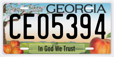 GA license plate CEO5394