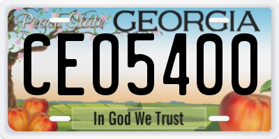 GA license plate CEO5400